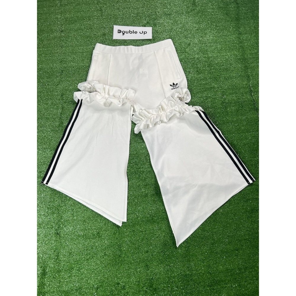 Adidas Women J KOO Originals 3 Stripe Ruffle Skirt FT9901 White Size Medium